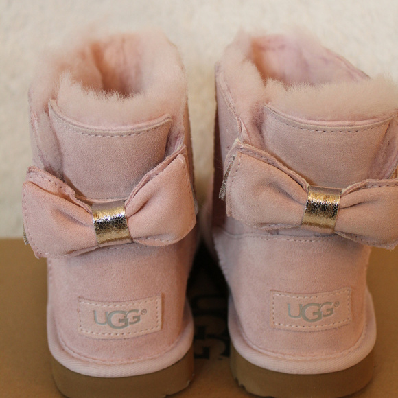 UGG MINI BOW II SPARKLE BOOTS‎ NEW! PINK - Picture 4 of 8